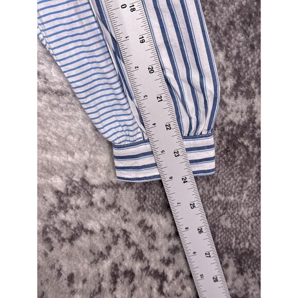 Maeve Top Small Womens Anthropologie Cotton Striped Button Shirt Open Back - Picture 5 of 8